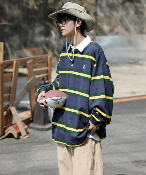 neos（ネオス）の「【neos -addictive design-】BEVERLY HILLS POLO CLUB ビバリーヒルズ ポロクラブ ビッグシルエット ラガー ポロシャツ（ポロシャツ・メンズ・ネイビー/グリーン/チャコールグレー/オフホワイト・MEDIUM/LARGE/X-LARGE）」の11枚目の写真