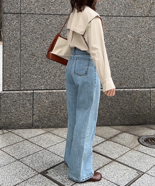 Isn't She?（イズントシー）の「3wayビッグカラーブラウス（シャツ/ブラウス・レディース・アイボリー/ライトベージュ/グリーン系/チャコールグレー・FREE）」の6枚目の写真