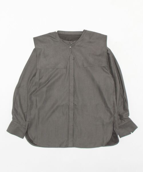 Isn't She?（イズントシー）の「3wayビッグカラーブラウス（シャツ/ブラウス・レディース・アイボリー/ライトベージュ/グリーン系/チャコールグレー・FREE）」の17枚目の写真