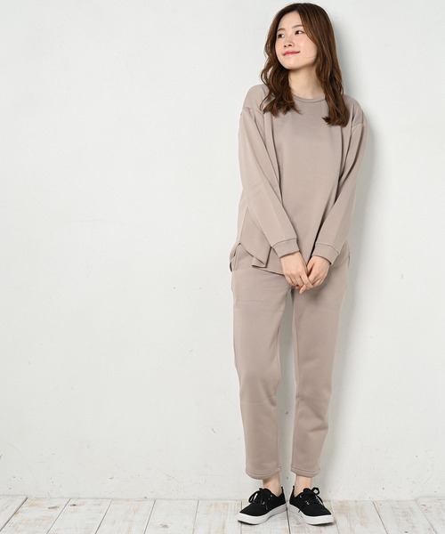 FUNALIVE（ファンアライブ）の「CELESTE RANA ラウンドトップステーパードパンツ上下セット（ルームウェア/パジャマ・レディース・ブラック/グレー/モスグリーン/モカ/チャコール・M-L/L-XL/XXL）」の12枚目の写真