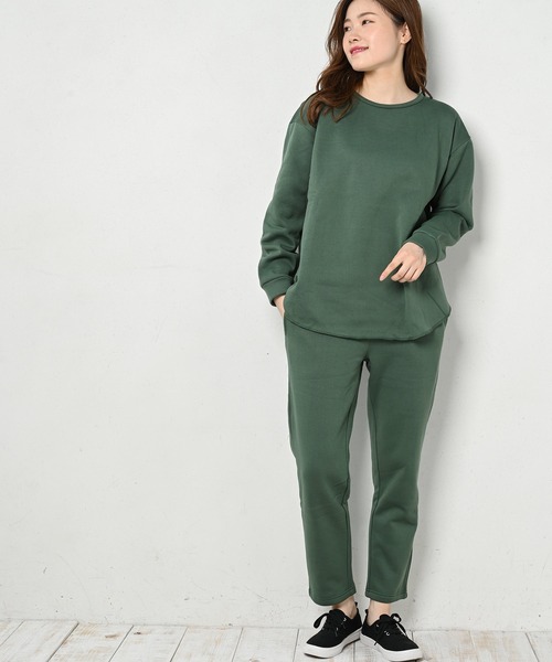 FUNALIVE（ファンアライブ）の「CELESTE RANA ラウンドトップステーパードパンツ上下セット（ルームウェア/パジャマ・レディース・ブラック/グレー/モスグリーン/モカ/チャコール・M-L/L-XL/XXL）」の14枚目の写真