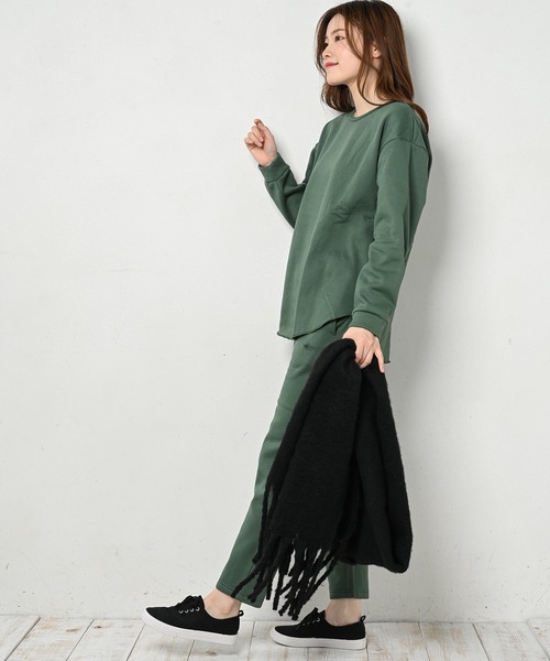 FUNALIVE（ファンアライブ）の「CELESTE RANA ラウンドトップステーパードパンツ上下セット（ルームウェア/パジャマ・レディース・ブラック/グレー/モスグリーン/モカ/チャコール・M-L/L-XL/XXL）」の20枚目の写真