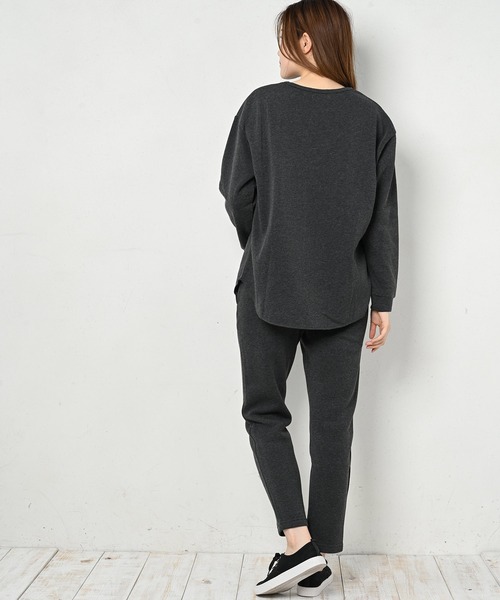 FUNALIVE（ファンアライブ）の「CELESTE RANA ラウンドトップステーパードパンツ上下セット（ルームウェア/パジャマ・レディース・ブラック/グレー/モスグリーン/モカ/チャコール・M-L/L-XL/XXL）」の7枚目の写真