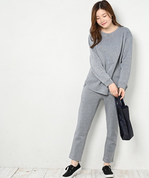 FUNALIVE（ファンアライブ）の「CELESTE RANA ラウンドトップステーパードパンツ上下セット（ルームウェア/パジャマ・レディース・ブラック/グレー/モスグリーン/モカ/チャコール・M-L/L-XL/XXL）」の13枚目の写真