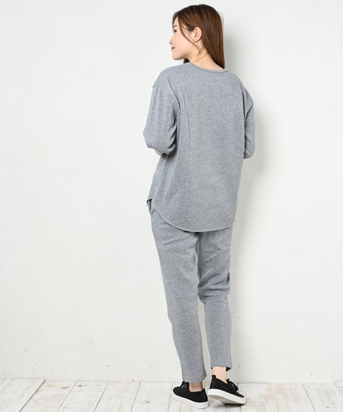 FUNALIVE（ファンアライブ）の「CELESTE RANA ラウンドトップステーパードパンツ上下セット（ルームウェア/パジャマ・レディース・ブラック/グレー/モスグリーン/モカ/チャコール・M-L/L-XL/XXL）」の17枚目の写真