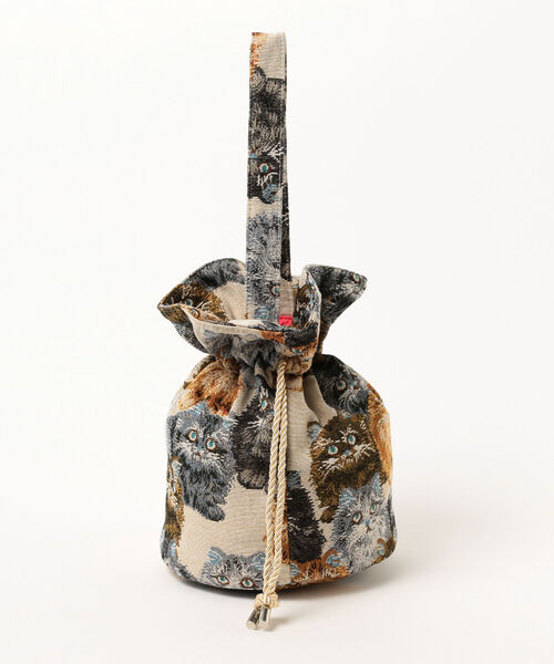 mmts / 猫いっぱい巾着（ショルダーバッグ）｜mmts（マミタス）
