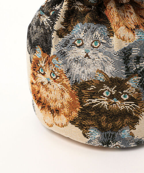 mmts / 猫いっぱい巾着（ショルダーバッグ）｜mmts（マミタス）