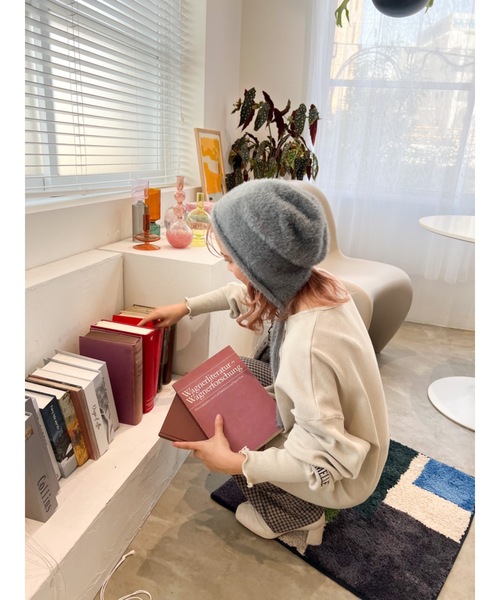 JUMELLE（ジュメロ）の「【販売終了】イヤーフラップニット帽（ニットキャップ/ビーニー・レディース・ピンク/グレー/ベージュ/ホワイト・FREE）」の21枚目の写真