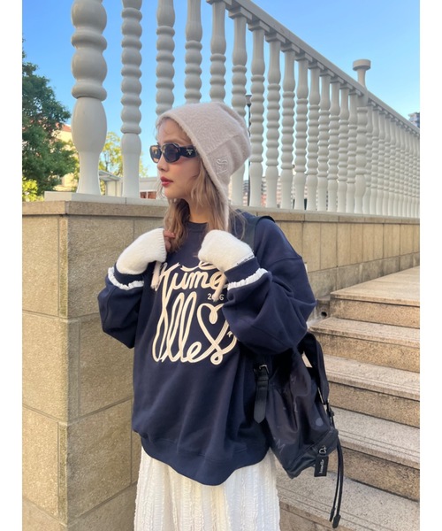 JUMELLE（ジュメロ）の「【販売終了】イヤーフラップニット帽（ニットキャップ/ビーニー・レディース・ピンク/グレー/ベージュ/ホワイト・FREE）」の13枚目の写真