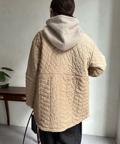 DouDou(ドゥドゥ)の「【WEB限定】パターンMIXキルティングハーフジャケット(その他アウター・レディース・ブラック/ベージュ/グリーン・FREE)」の11枚目の写真