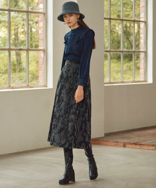 Cheek(チーク)の「フロッキーフレアスカート(スカート・レディース・ブラック/ブラウン/キャメル・SMALL/MEDIUM)」の4枚目の写真