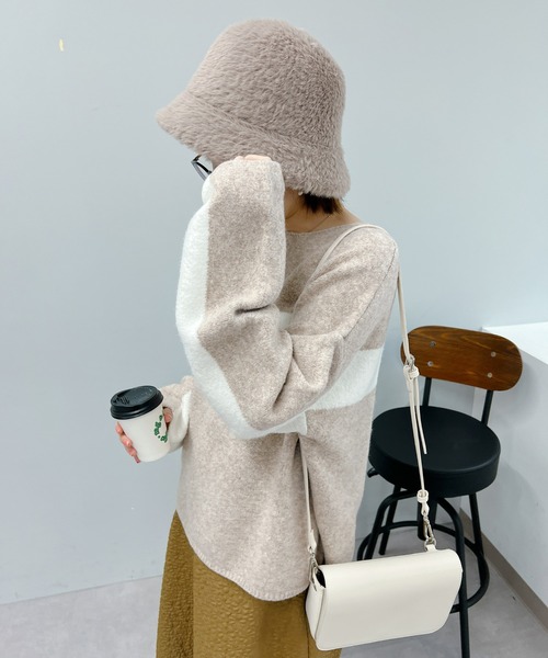 un dix cors（アンディコール）の「ファーバケットハット（ハット・レディース・ブラック/ライトベージュ・FREE）」の5枚目の写真