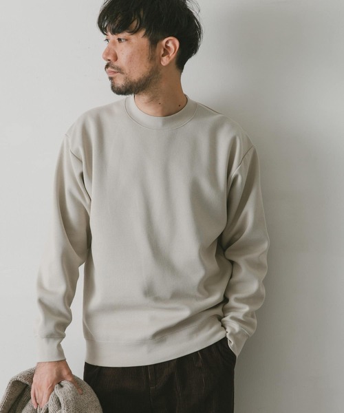 URBAN RESEARCH DOORS(アーバンリサーチドアーズ)の「ダブルフェイスプルオーバー(スウェット・メンズ・ライトベージュ/ネイビー/オレンジ/ブラウン・LARGE/MEDIUM)」の2枚目の写真