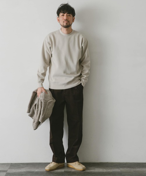 URBAN RESEARCH DOORS(アーバンリサーチドアーズ)の「ダブルフェイスプルオーバー(スウェット・メンズ・ライトベージュ/ネイビー/オレンジ/ブラウン・LARGE/MEDIUM)」の12枚目の写真