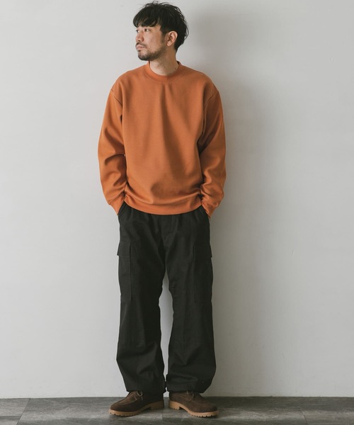 URBAN RESEARCH DOORS(アーバンリサーチドアーズ)の「ダブルフェイスプルオーバー(スウェット・メンズ・ライトベージュ/ネイビー/オレンジ/ブラウン・LARGE/MEDIUM)」の20枚目の写真