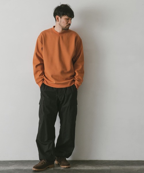 URBAN RESEARCH DOORS(アーバンリサーチドアーズ)の「ダブルフェイスプルオーバー(スウェット・メンズ・ライトベージュ/ネイビー/オレンジ/ブラウン・LARGE/MEDIUM)」の7枚目の写真