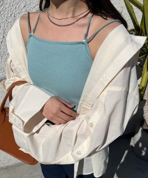 nemne store（ネンネストア）の「【低身長用サイズあり / 紐取り外し可能 】カップ付きマルチウェイストラップキャミソール（キャミソール・レディース・アイボリー/ブラック/ブルー/ピンク/グリーン・SMALL/MEDIUM）」の22枚目の写真