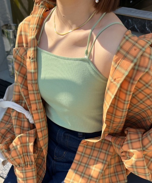 nemne store（ネンネストア）の「【低身長用サイズあり / 紐取り外し可能 】カップ付きマルチウェイストラップキャミソール（キャミソール・レディース・アイボリー/ブラック/ブルー/ピンク/グリーン・SMALL/MEDIUM）」の18枚目の写真