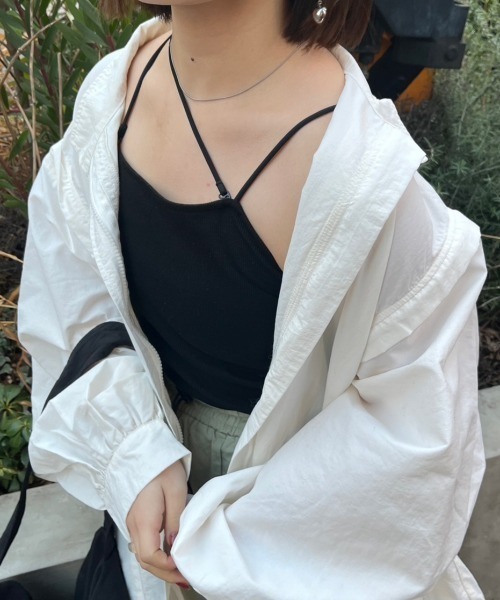 nemne store（ネンネストア）の「【低身長用サイズあり / 紐取り外し可能 】カップ付きマルチウェイストラップキャミソール（キャミソール・レディース・アイボリー/ブラック/ブルー/ピンク/グリーン・SMALL/MEDIUM）」の10枚目の写真