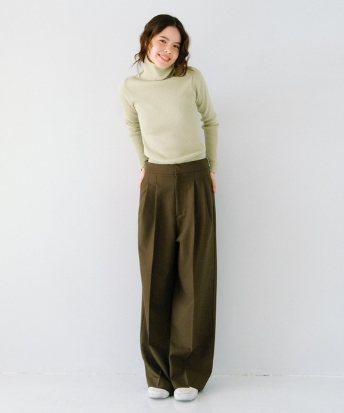 TINA：JOJUN（ティーナジョジュン）の「High&Lowウエスト パンツ TINA：JOJUN（その他パンツ・レディース・グレー/カーキブラウン/ブラック・S/M）」の9枚目の写真