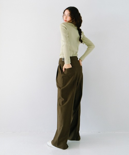 TINA：JOJUN（ティーナジョジュン）の「High&Lowウエスト パンツ TINA：JOJUN（その他パンツ・レディース・グレー/カーキブラウン/ブラック・S/M）」の10枚目の写真