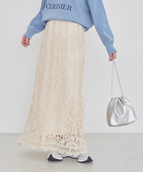 AMERICAN HOLIC(アメリカンホリック)の「レースタイトスカート(スカート・レディース・グリーン/アイボリー/レッド・S/M/L)」の2枚目の写真