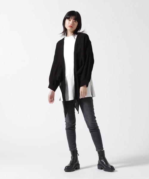 KMRii（ケムリ）の「KMRii/ケムリ/別注Tie Front Cotton Shirt（カーディガン/ボレロ・レディース・ブラック・2）」の3枚目の写真