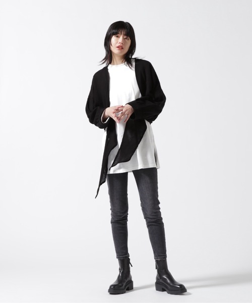 KMRii（ケムリ）の「KMRii/ケムリ/別注Tie Front Cotton Shirt（カーディガン/ボレロ・レディース・ブラック・2）」の4枚目の写真