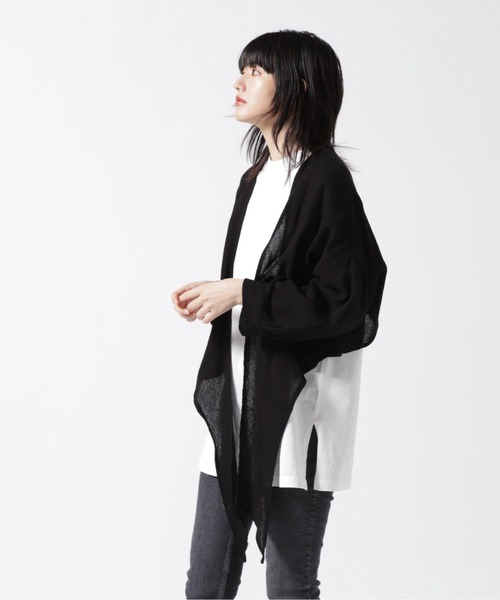 KMRii（ケムリ）の「KMRii/ケムリ/別注Tie Front Cotton Shirt（カーディガン/ボレロ・レディース・ブラック・2）」の6枚目の写真