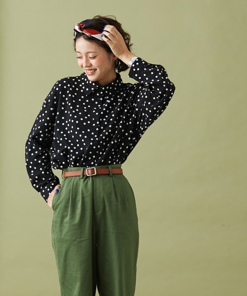 Le temps riche（ルタンリッシュ）の「ドットプリントシャツ＜Le temps riche＞（シャツ/ブラウス・レディース・ブラック/オフホワイト・M/L）」の10枚目の写真