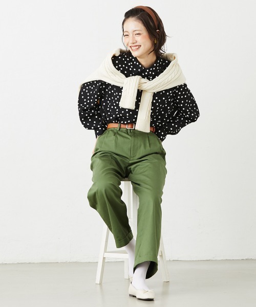 Le temps riche（ルタンリッシュ）の「ドットプリントシャツ＜Le temps riche＞（シャツ/ブラウス・レディース・ブラック/オフホワイト・M/L）」の11枚目の写真