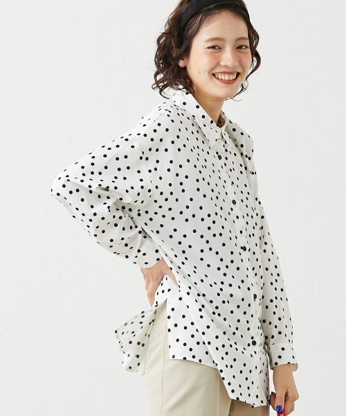 Le temps riche（ルタンリッシュ）の「ドットプリントシャツ＜Le temps riche＞（シャツ/ブラウス・レディース・ブラック/オフホワイト・M/L）」の20枚目の写真