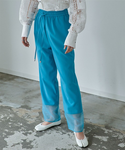 miette（ミエット）の「シアー切替イージーパンツ（その他パンツ・レディース・ライトブルー/ブラック・FREE）」の8枚目の写真