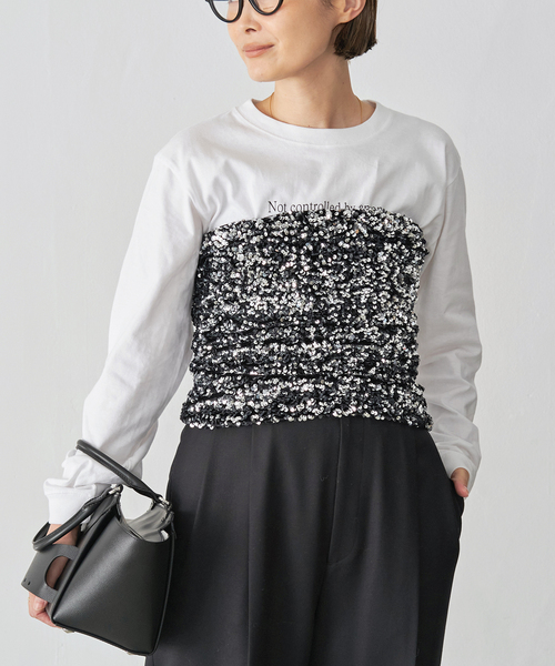 SKIN（スキン）の「【SKIN/スキン】 ロングスリーブ LOGO Tシャツ（Tシャツ/カットソー・レディース・ホワイト・FREE）」の2枚目の写真