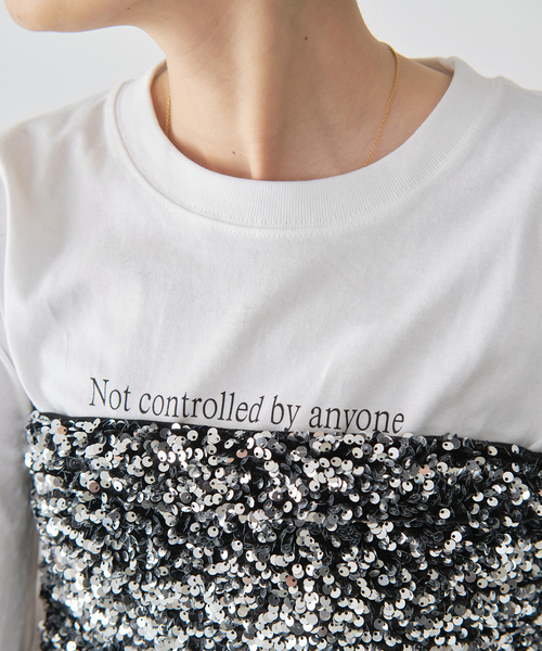 SKIN（スキン）の「【SKIN/スキン】 ロングスリーブ LOGO Tシャツ（Tシャツ/カットソー・レディース・ホワイト・FREE）」の3枚目の写真