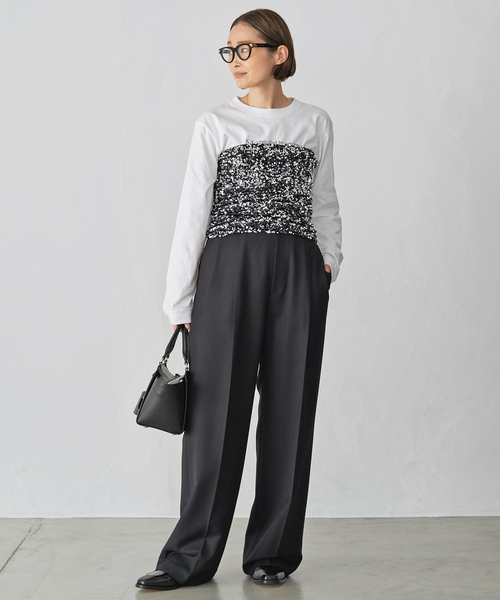 SKIN（スキン）の「【SKIN/スキン】 ロングスリーブ LOGO Tシャツ（Tシャツ/カットソー・レディース・ホワイト・FREE）」の4枚目の写真