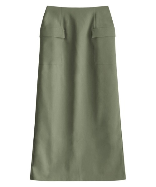 Pierrot（ピエロ）の「サイドフラップポケットIラインスカート（スカート・レディース・ライム/ライトカーキ/ピンク/オフホワイト/ネイビー・M/L/PM）」の18枚目の写真