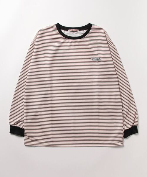 NinaetLina（ニナエリナ）の「ボーダーワンポイント長袖カットソー（Tシャツ/カットソー・レディース・ブラック/ベージュ・M/L/XL）」の9枚目の写真