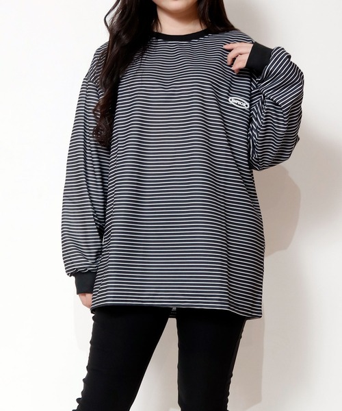 NinaetLina（ニナエリナ）の「ボーダーワンポイント長袖カットソー（Tシャツ/カットソー・レディース・ブラック/ベージュ・M/L/XL）」の21枚目の写真