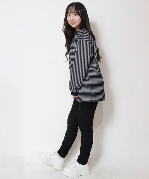 NinaetLina（ニナエリナ）の「ボーダーワンポイント長袖カットソー（Tシャツ/カットソー・レディース・ブラック/ベージュ・M/L/XL）」の13枚目の写真