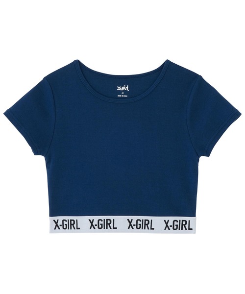 X-girl(エックスガール)の「LOGO CROPPED TOP(Tシャツ/カットソー・レディース・ブラック/ホワイト/ネイビー・S/M)」の4枚目の写真