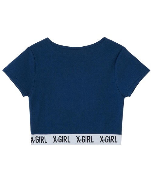 X-girl(エックスガール)の「LOGO CROPPED TOP(Tシャツ/カットソー・レディース・ブラック/ホワイト/ネイビー・S/M)」の5枚目の写真