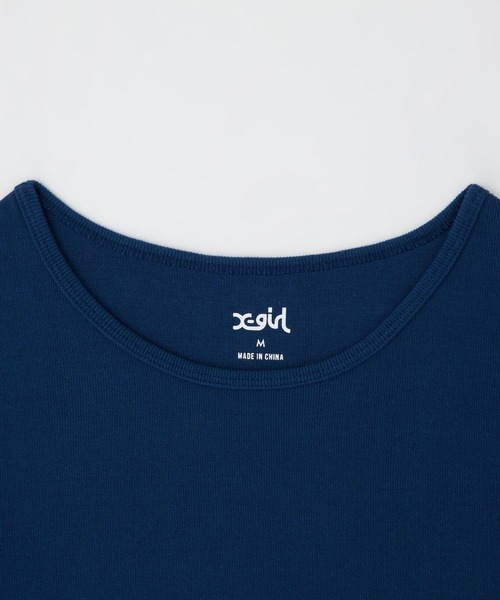 X-girl(エックスガール)の「LOGO CROPPED TOP(Tシャツ/カットソー・レディース・ブラック/ホワイト/ネイビー・S/M)」の6枚目の写真