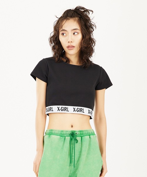 X-girl(エックスガール)の「LOGO CROPPED TOP(Tシャツ/カットソー・レディース・ブラック/ホワイト/ネイビー・S/M)」の12枚目の写真