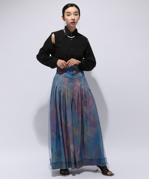 HARE（ハレ）の「カタアキメタルシャツ(HARE)（シャツ/ブラウス・レディース・ホワイト/ブラック・FREE）」の4枚目の写真