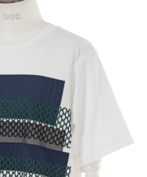 UN3D.（アンスリード）の「UN3D./アンスリード/FABRIC MIX T-SH（Tシャツ/カットソー・レディース・ブラック/ホワイト・38）」の4枚目の写真
