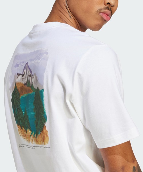 adidas（アディダス）の「アディダス アドベンチャー ネイチャー アウェイクニング Tシャツ / アディダスオリジナルス adidas Originals（Tシャツ/カットソー・メンズ・ホワイト・XX-LARGE/3XL/LARGE/X-LARGE/XX-SMALL/MEDIUM/SMALL/X-SMALL）」の4枚目の写真