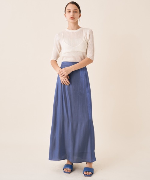 Solace（ソレイス）の「サテンオーロラスカート（スカート・レディース・アイボリー/ブルー/オレンジ・FREE）」の8枚目の写真