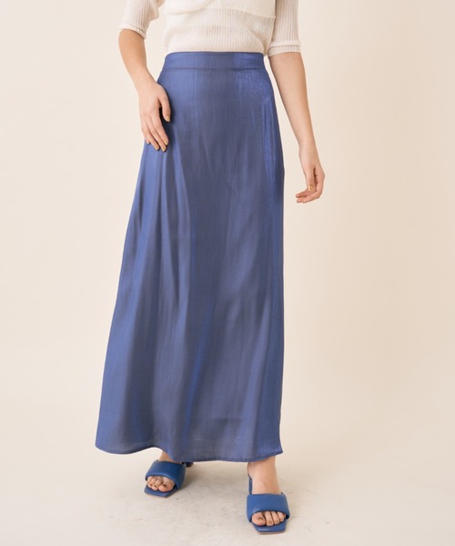 Solace（ソレイス）の「サテンオーロラスカート（スカート・レディース・アイボリー/ブルー/オレンジ・FREE）」の4枚目の写真