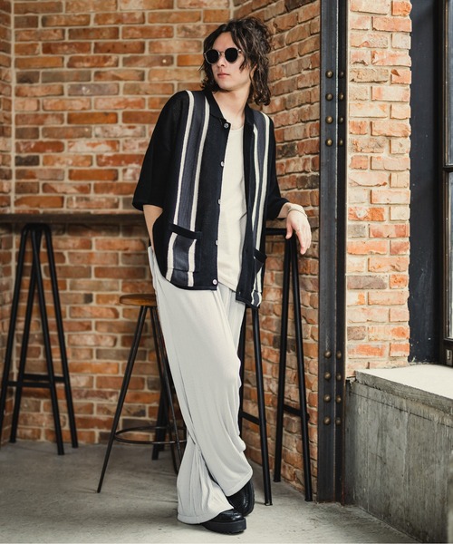 CASPER JOHN（キャスパージョン）の「Line knit shirts/ラインニットシャツ（シャツ/ブラウス・メンズ・アイボリー/ブラック/グリーン・SMALL/MEDIUM/LARGE）」の20枚目の写真